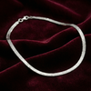 Italian Plain Silver Anklet in 925 Sterling Silver