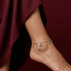 Dolphin & Infinity Charm Anklet in 925 Sterling Silver