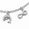 Dolphin & Infinity Charm Anklet in 925 Sterling Silver