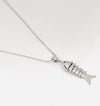 Silver Fishbone Men’s Pendant with Chain – Bold Statement Design