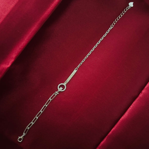 Silver LOVE Charm Adjustable Bracelet with Key Design