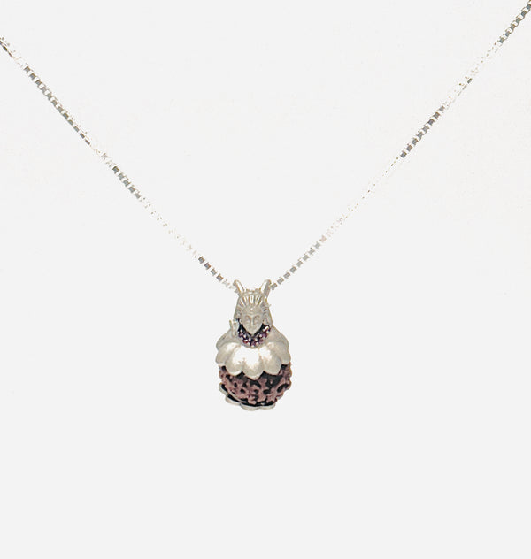 Adiyogi Rudraksha Pendant with Silver Chain – 925 Sterling Silver