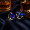 Solitaire Bali Earrings with Dual-Tone Stone