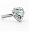 Silver Heart Bird Ring