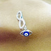 925 Sterling Silver Infinity Evil Eye Watch Charm with Zircon Accents
