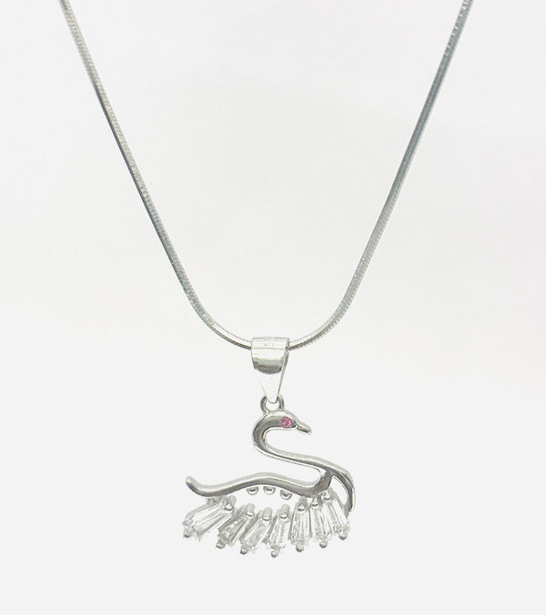 Graceful Swan Charm Necklace | 925 Sterling Silver