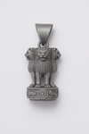 925 Sterling Silver Ashoka Pillar Pendant, Matte Oxidized Finish