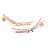 Rose Gold Dragonfly Pink Stone Climber Earrings