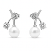925 Pearl & Zircon Ear Climber