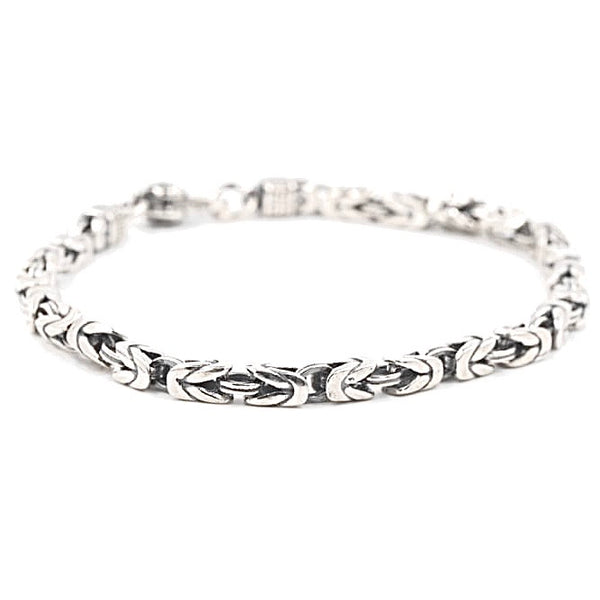 Bold Oxidized Leaf Link Bracelet