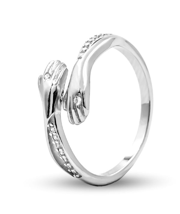 Hug Ring with Zircon Accents