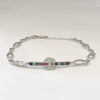 Silver Rainbow Centerpiece Bracelet – Colors of Elegance
