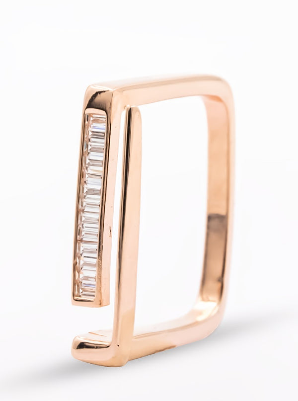 Sleek Square Baguette Bar Ring