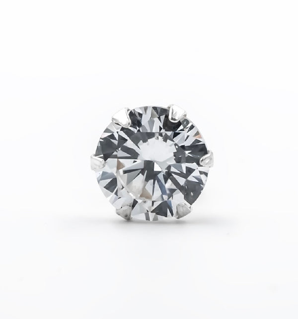 925 Silver Round Solitaire Stud