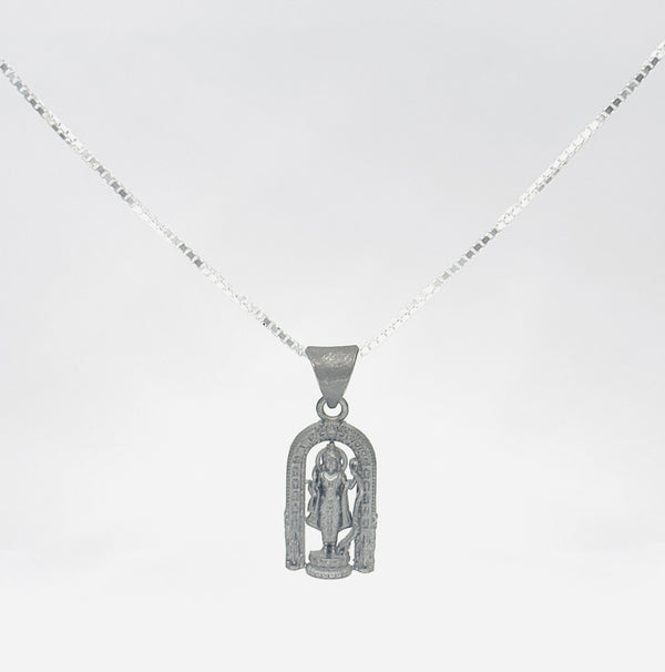 Ayodhya Ram Ji Pendant with Box Chain – 925 Sterling Silver