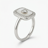Silver Rectangle Heart Ring