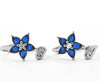 Silver Blue Floral Toe Rings – Petals of Elegance