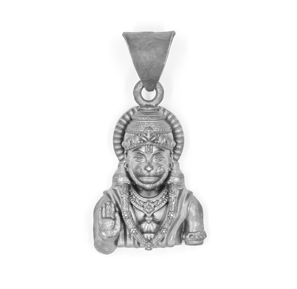 925 Sterling Silver Hanuman Blessing Pendant – Matte Oxidized Finish