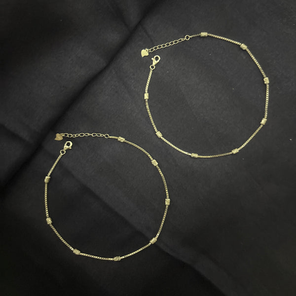 Oxidised Beaded Silver Anklet in 925 Sterling Silver