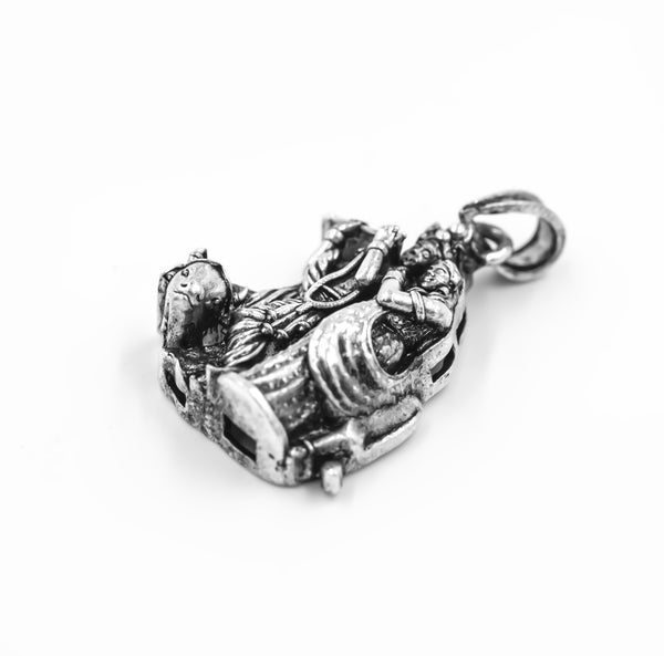 Oxidised Silver Radha Krishna Pendant – Eternal Devotion