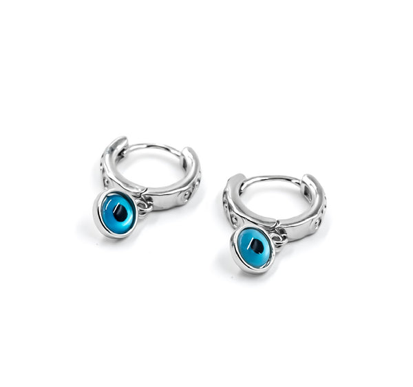 925 Silver Evil Eye Dangle Studs