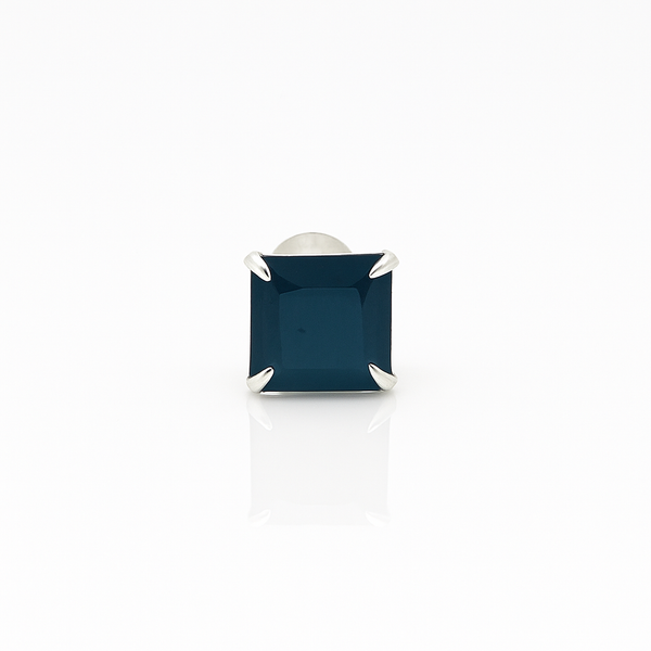 925 Silver Black Square Stud