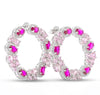 Ruby Pink Zirconia Circle Earring