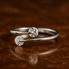 Two Dancing Stone Silver Ring
