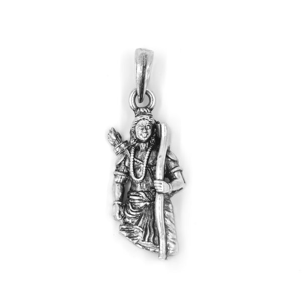 925 Sterling Silver Shri Ram Pendant – Matte Oxidized Finish