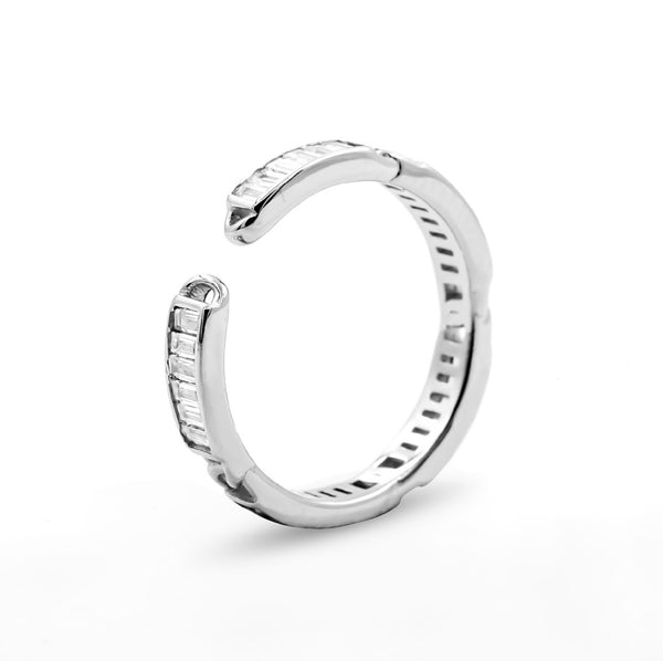 Baguette Elegance Unisex Silver Ring