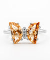 Golden Crystal Butterfly Ring