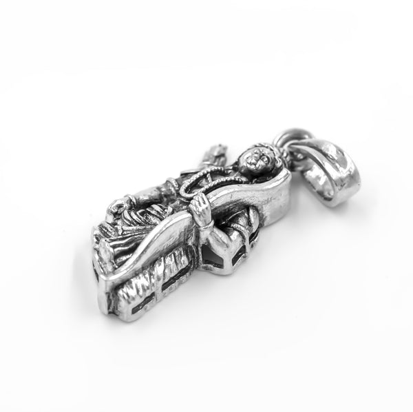 925 Sterling Silver Shri Ram Pendant – Matte Oxidized Finish