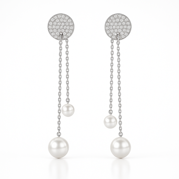 Adjustable Pearl Chain Dangle Earring