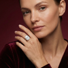 Silver Rectangle Heart Ring