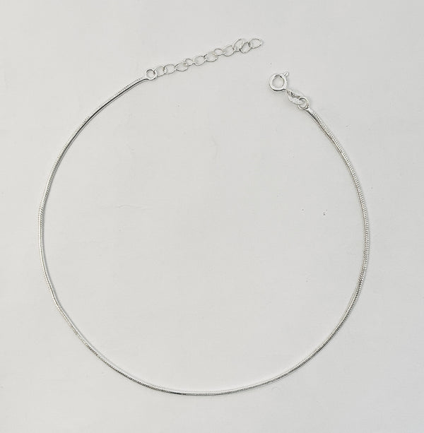 Classic Plain Silver Anklet – 925 Sterling Simplicity