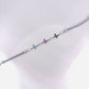 Silver Mesh Bracelet with Multicolor Butterfly Charms