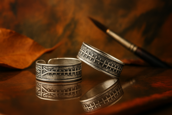 Oxidised Silver Pattern Toe Rings – Boho Charm