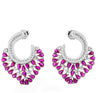 Ruby Marquise Zirconia Hoop Drop Earrings