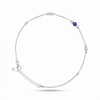 Blue Evil Eye Silver Beaded Anklet