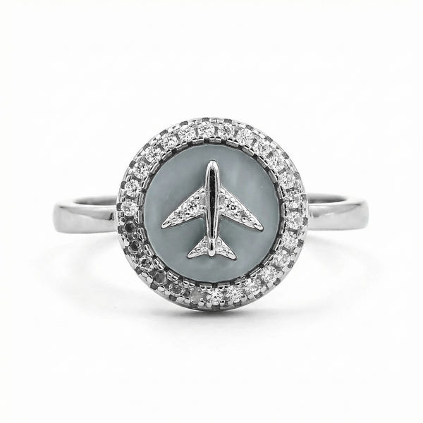 Sky Charm MOP Aeroplane Ring