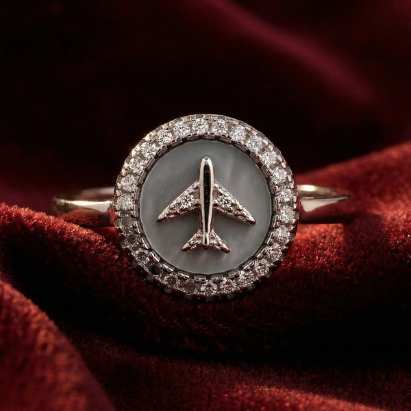 Sky Charm MOP Aeroplane Ring