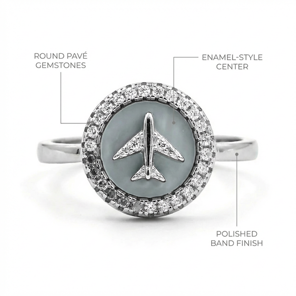 Sky Charm MOP Aeroplane Ring