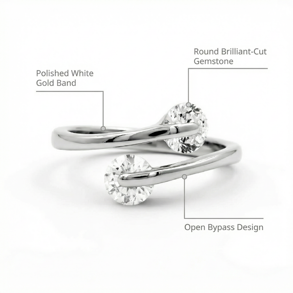 Two Dancing Stone Silver Ring