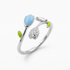 Blooming Leaf with Enamel & CZ
