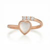Moonlit Heart Ring CZ Trio