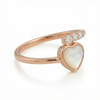 Moonlit Heart Ring CZ Trio