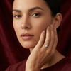 Moonlit Heart Ring CZ Trio