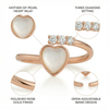 Moonlit Heart Ring CZ Trio