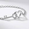 Silver Heart & Key Zirconia Bracelet – Unlock Love
