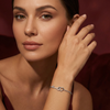 Silver Heart & Key Zirconia Bracelet – Unlock Love